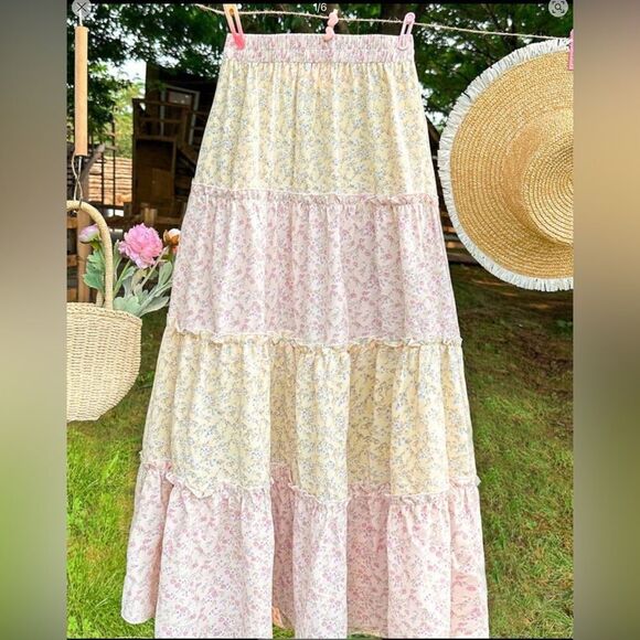 Dresses & Skirts - NEW! XL 12 *COQUETTE* Boho-Chic Cottagecore Ditsy Floral Maxi Skirt